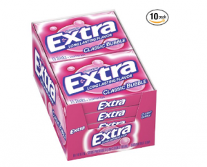 Extra Classic Bubble Sugarfree Gum, (Pack of 10) $5.15