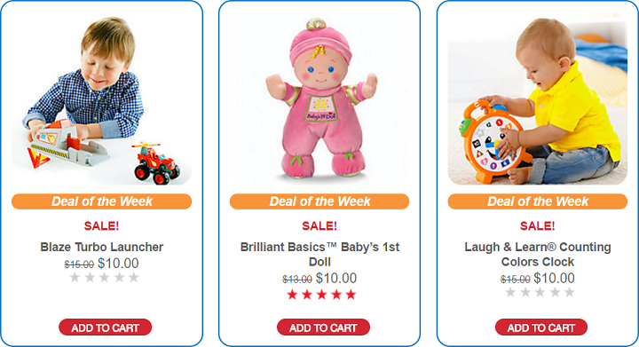 Fisher Price: 10 toys marked down to $10 each! Save up to 40%!