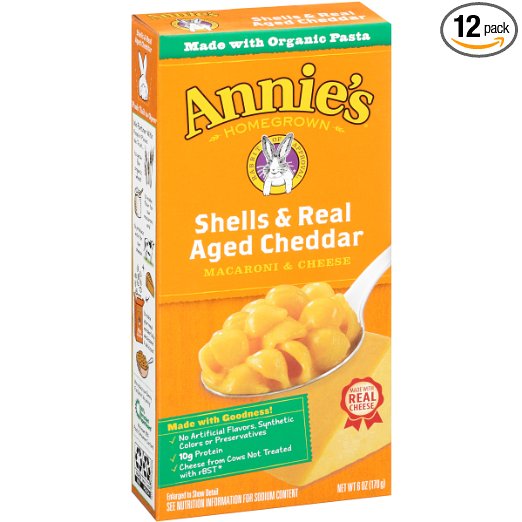 Annie’s Shells & Real Aged Cheddar Macaroni & Cheese 6oz (12 Pack) Only $10.69!