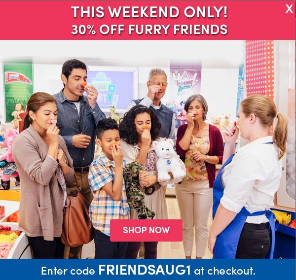 Build-a-Bear Friends & Family Event! Save 30% Off Furry Friends! (Buy Unstuffed & Fill In-Store!)