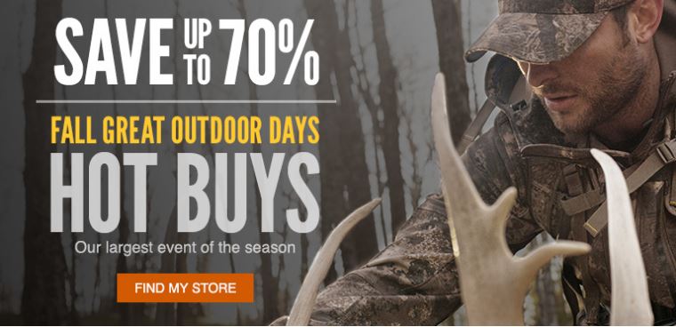 Cabela’s Fall Great Outdoor Days Sale with Saving Up To 70% Off! Men’s Hoodies Only $12.49 + FREE In-Store Pick Up!