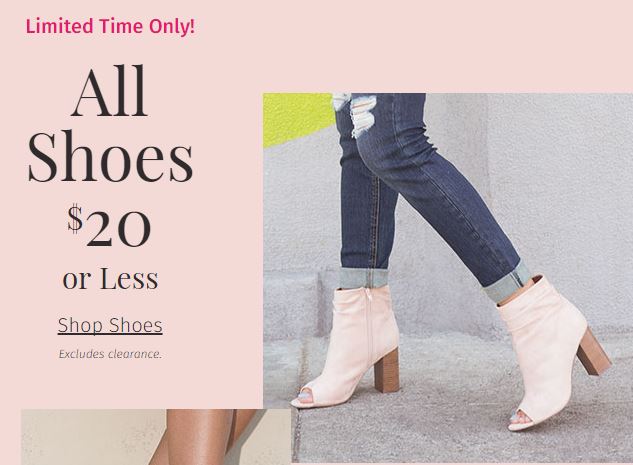 Charlotte Russe Shoes Sale! All Shoes Only $18.00! Over 300 Styles & Colors to Choose From!