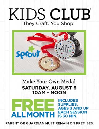 Michaels Kids Club: Make Your Own Medal This Saturday, August 6th!