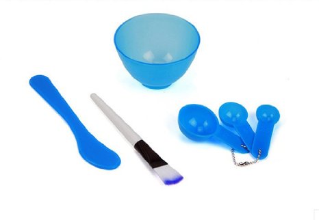 Blue 4 in 1 DIY Facial Mask Mixing Stick Brush Gauge Bowl Kit Only $1.99 Shipped!