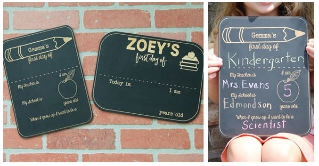 “First Day of School” Chalkboard Sign Only $15.99! Wipe Off and Use Year After Year!