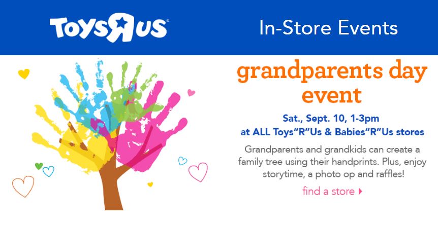 Mark Your Calendar 2 Events Happening at ToysRUs! Grandparents Day Event & LEGO Disney Princess Building Events!