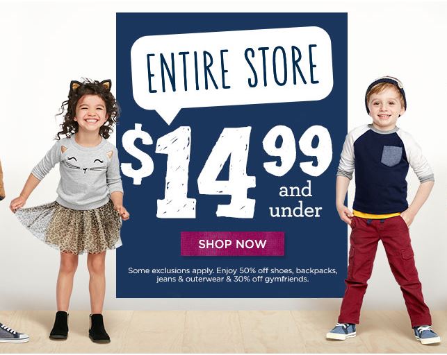 Gymboree $14.99 and Under Sale! Plus 50% Off Shoes, Backpacks, Jeans & Outerwear! (Today Only, August 10th)