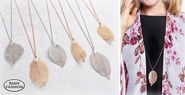 Filigree Leaf Long Necklace Only $8.99 SHIPPED! 10 Options!