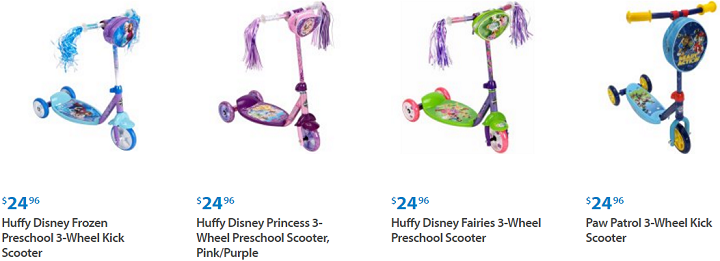 Walmart: Huffy 3-Wheel Scooters – Just $24.96! Disney Frozen, Cars, Finding Dory, Star Wars, Spider-Man & More!