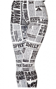 Cute, Newspaper Print Leggings Just $12.90!