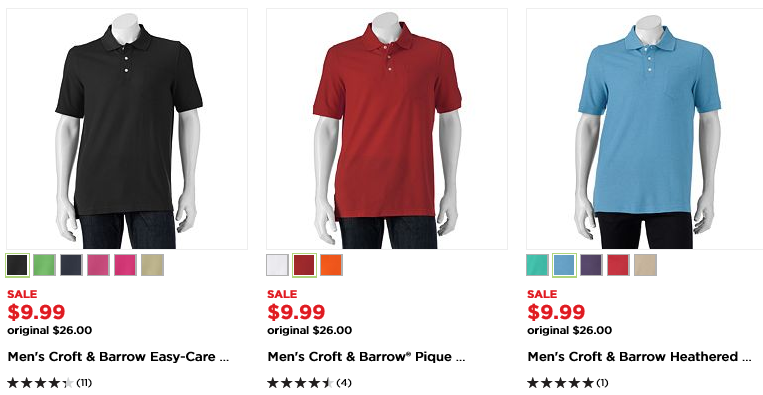 Kohl’s 30% off code! Stacking Codes! Free shipping! Men’s Polos just $6.99!