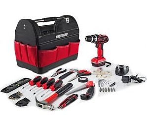 Mastergrip 44 pc Tool Set with Lithium Ion Cordless Drill and Tool Bag – $59.99 Shipped!