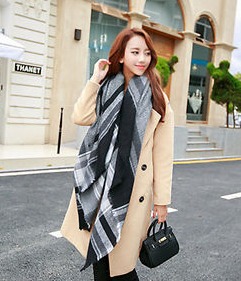 Oversize Plaid Blanket Scarves From $6.28 SHIPPED!