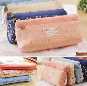 Flower Canvas Print Pencil / Cosmetic Case—$1.33 Shipped!