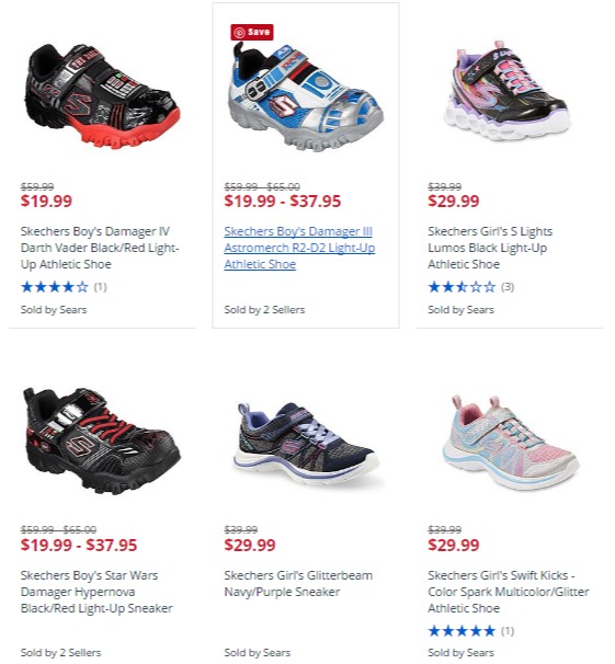 Skechers Kids Shoes From $19.99 + EXTRA 20% OFF WYB Two Pairs!
