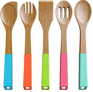 5-Piece Bamboo & Silicone Spoon Set Just $12.99