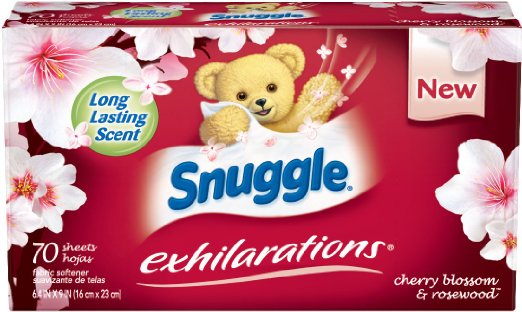 Amazon Prime Members: 70 Count Snuggle Exhilarations Fabric Softener Dryer Sheets, Cherry Blossom and Rosewood – $2.23 Shipped!