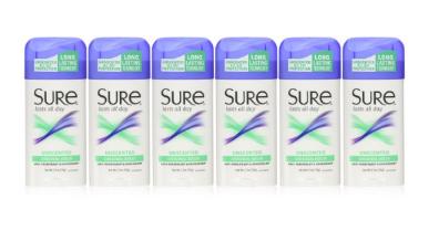 Amazon: Sure Original Solid Anti-Perspirant and Deodorant, Unscented (Pack of 6) Only $17!