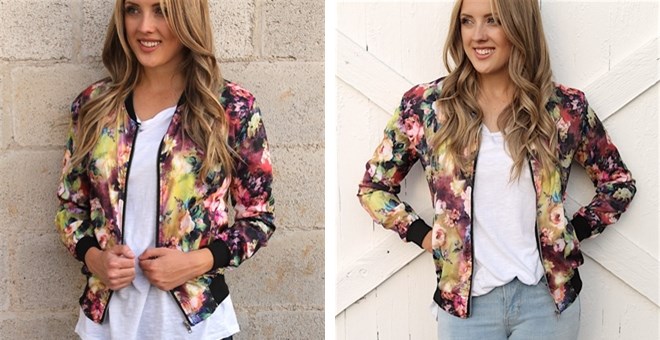 Light Weight Floral Bomber Jackets – Just $19.99!