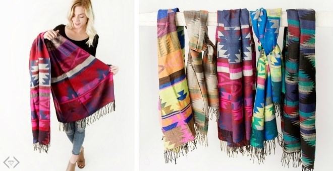 Aztec Blanket Scarves – Lots of Prints and Colors – Just $9.99!