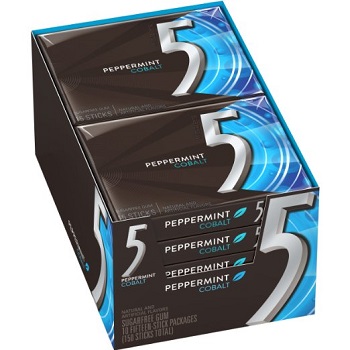 5 Gum Peppermint Cobalt Sugarfree Gum, 15 Piece Packages (Pack of 10) – $7.42 Shipped!