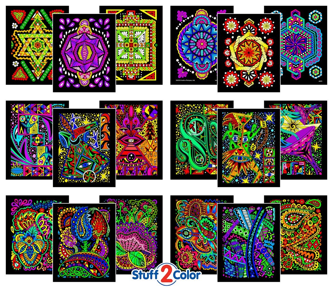 Super Pack of 18 Fuzzy Velvet 8×10 Inch Coloring Posters – Just $13.99!