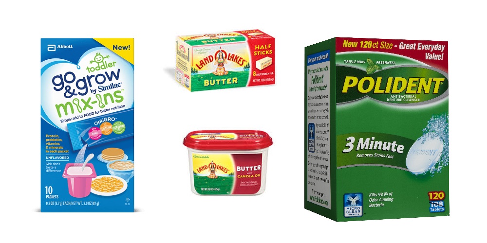 Coupons: Go & Grow, Poligrip, Polident, and Land O Lakes Butter