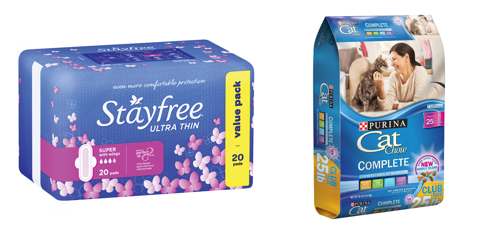 Coupons: Stayfree and Purina Cat Chow