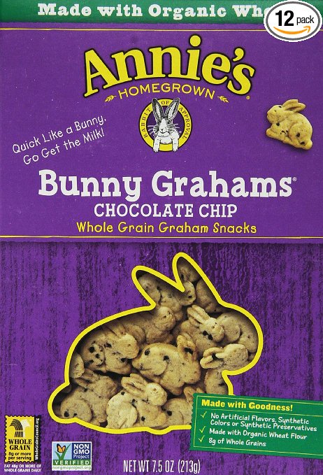 PRICE DROP! Annie’s Homegrown Bunny Grahams Chocolate Chip, 7.5-Ounce Boxes – Pack of 12 – Just $7.91!