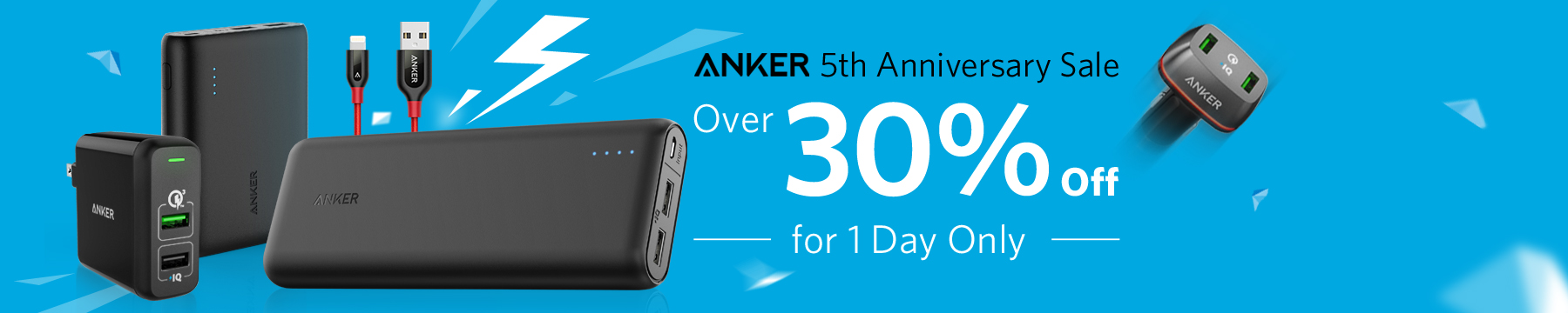 Anker’s 5th Anniversary Sale – Save 30% for 1 Day Only! Prices start at $7.49!