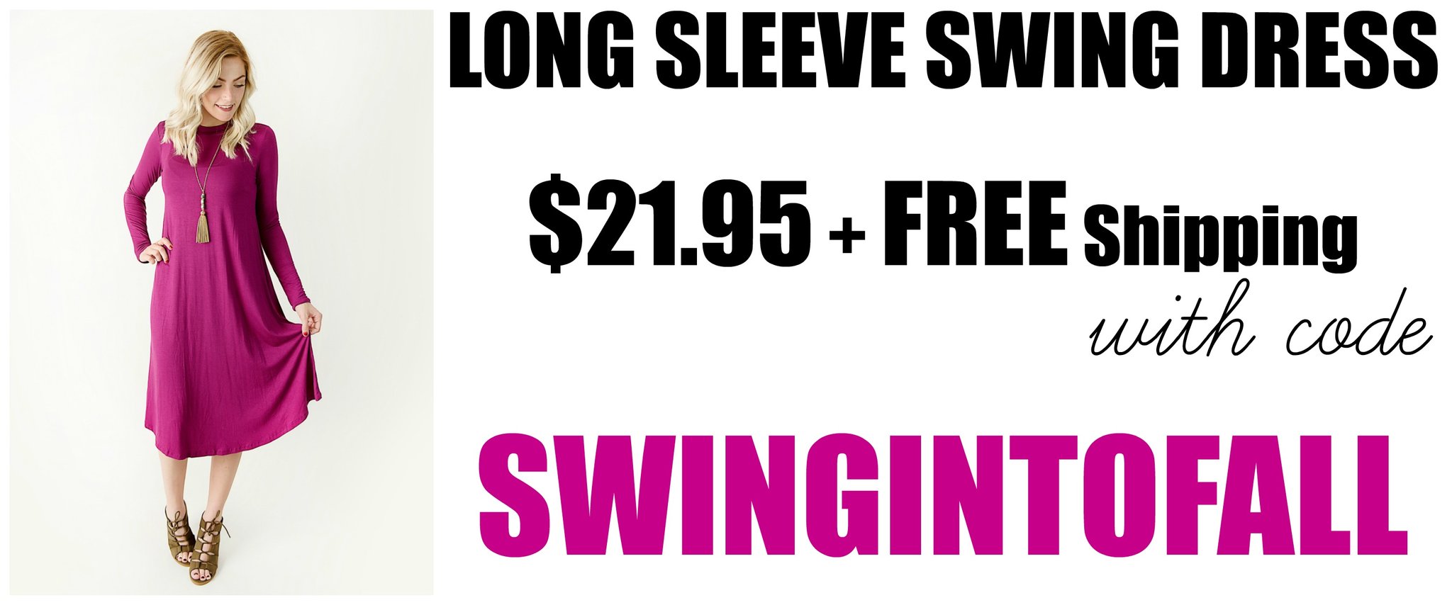 Style Steals – CUTE Long Sleeve Swing Dresses – Just $21.95! Free shipping!