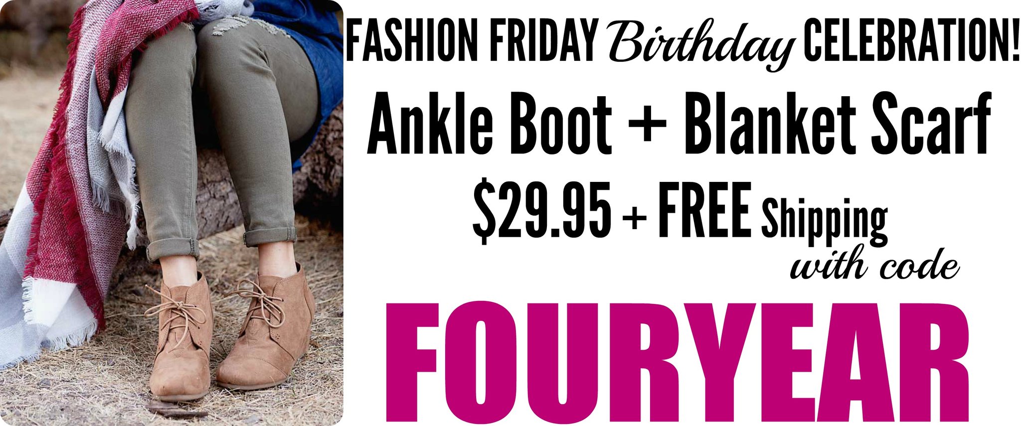 Fashion Friday! Ankle Boots w/ Blanket Scarves – Just $29.95! Free shipping!