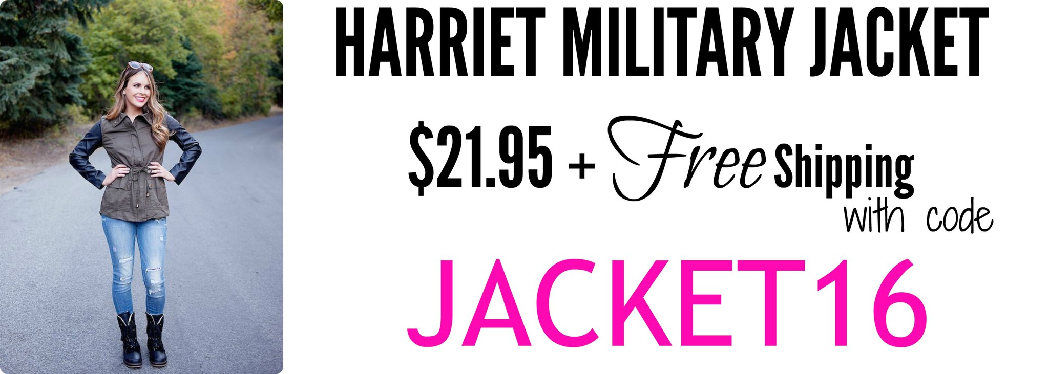 Harriet Leather Sleeve Military Jacket – Just $21.95! Free shipping!