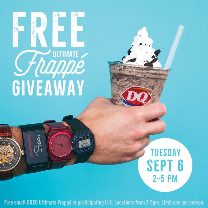 Dairy Queen Freebie! FREE small Ultimate Oreo Frappes today – September 6th!