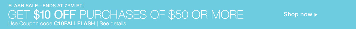 HURRY! eBay Flash Sale! Today (9/7) Only! Until 7pm PT Tonight! $10 Off $50!