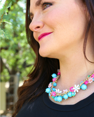 Leigh Floral Bead Necklace – Just $14.95! Free shipping!