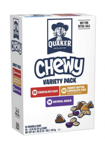 Quaker Chewy Granola Bars Variety Pack, 58 Count Just $10.99!