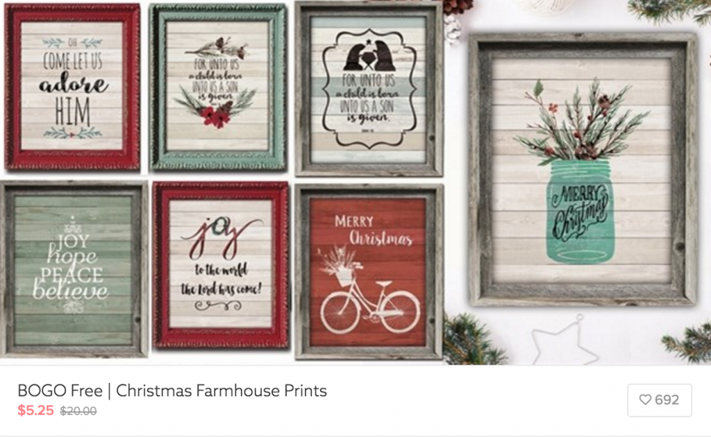 Farmhouse Christmas Prints Buy One Get One FREE On Jane!