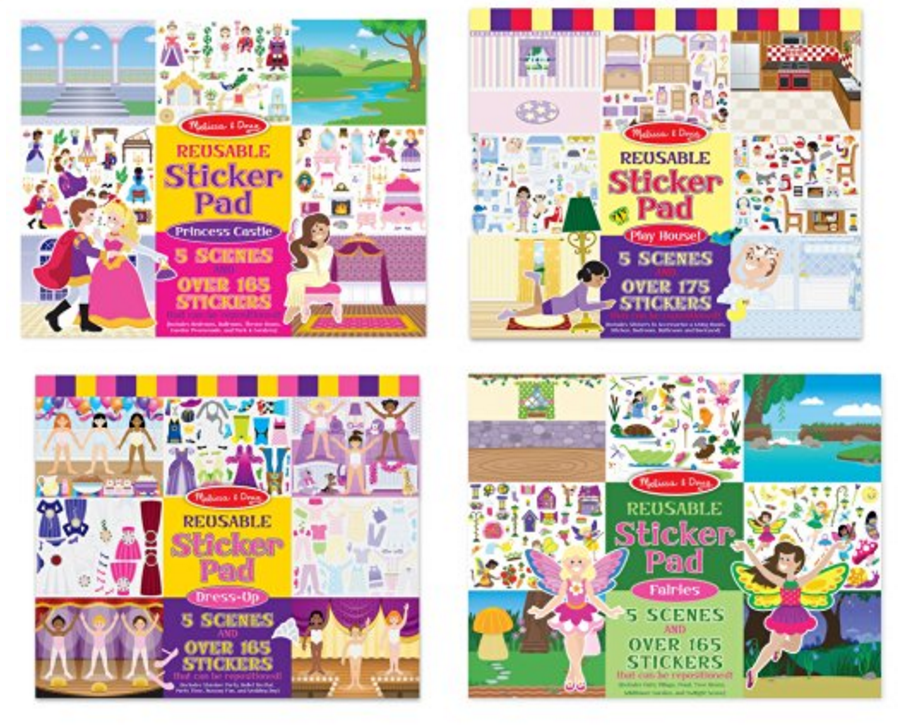 HOT! Melissa & Doug Reusable Sticker Pad 4-Pack Bundle Just $13.59! Just $3.39 Each!