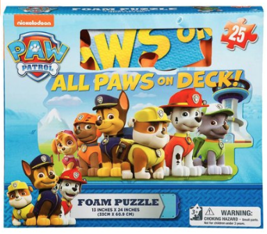 Paw Patrol Foam 25 Piece Floor Puzzle Only $8.95! Great Gift Idea!