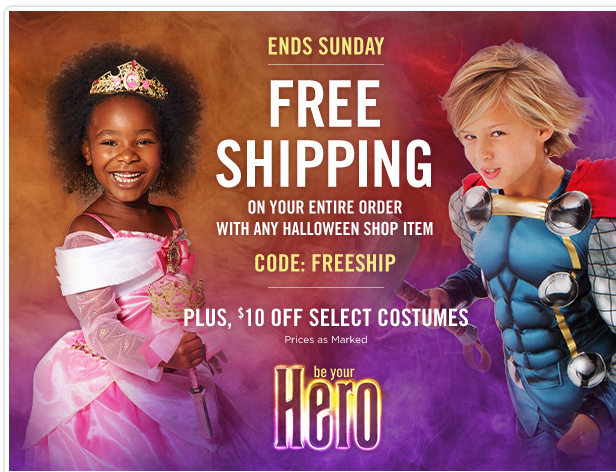 Disney Store: $10 off Halloween Costumes + FREE Shipping!