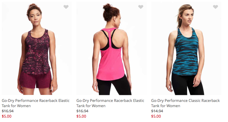 Old Navy: Women’s Racerback Tanks Only $5.00 Each! (Reg. $16.94) Old Navy: Women’s Racerback Tanks Only $5.00 Each! (Reg. $16.94)