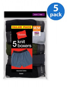 Hanes Boys’ Knit Boxers 5-Pack Just $6.00!