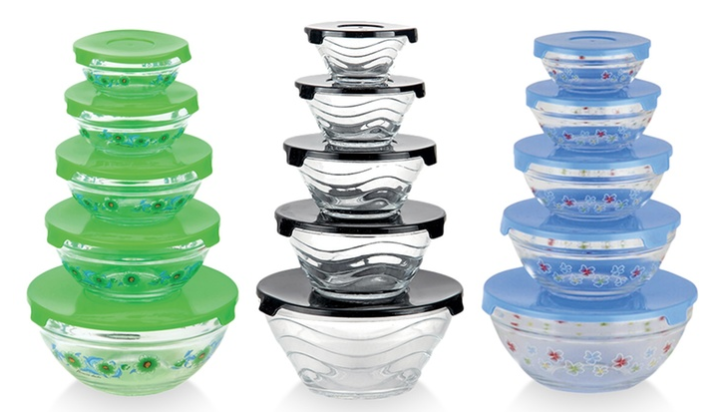 Glass Nesting Bowls with Lids Set (10-Piece) Only $7.99! (Reg. $18.99)