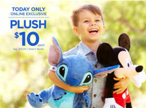 Disney Store: $10.00 Plush Online & Today Only!