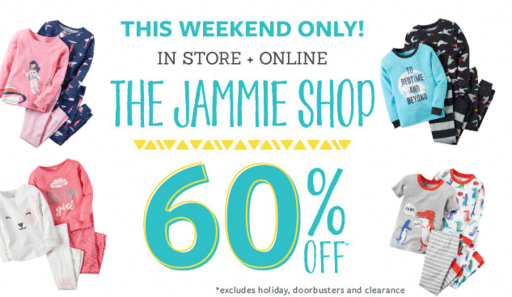 Carters: 60% Off Pajamas & 25% off Your Entire Purchase!  PJ’s For Just $6.60!