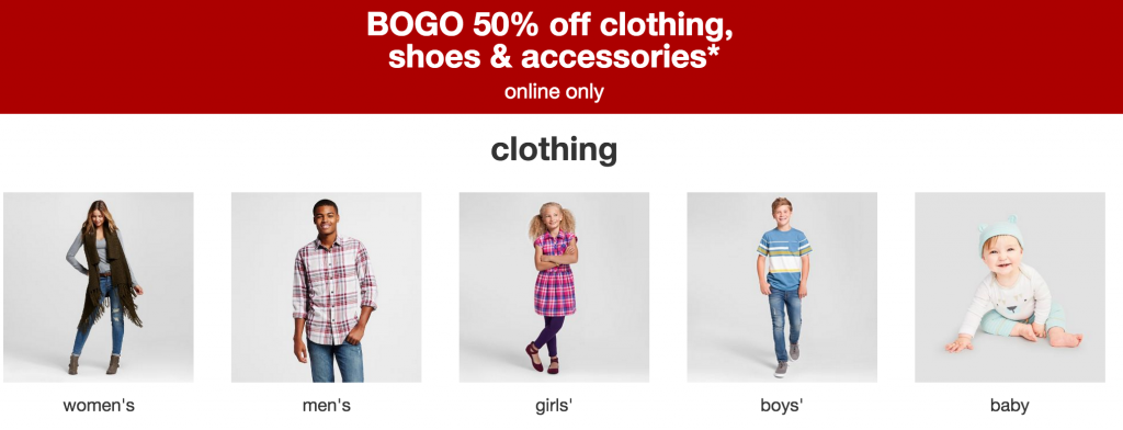 Buy One Get One 50% Off Clothing, Shoes & Accessories At Target!