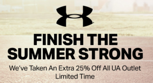 Take An Additional 25% Off All Under Armour Outlet Merchandise!