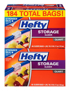 Hefty Quart Size Slider Storage Bags 184-Count Just $10.68 For Amazon Prime Members!