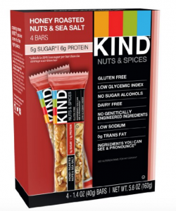 Honey Roasted Nuts & Sea Salt Kind Bars 4-Pack Just $4.72 As Add-On Item!